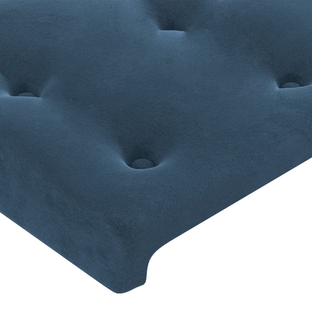 Kopfteil mit Ohren Dunkelblau 203x23x78/88 cm Samt